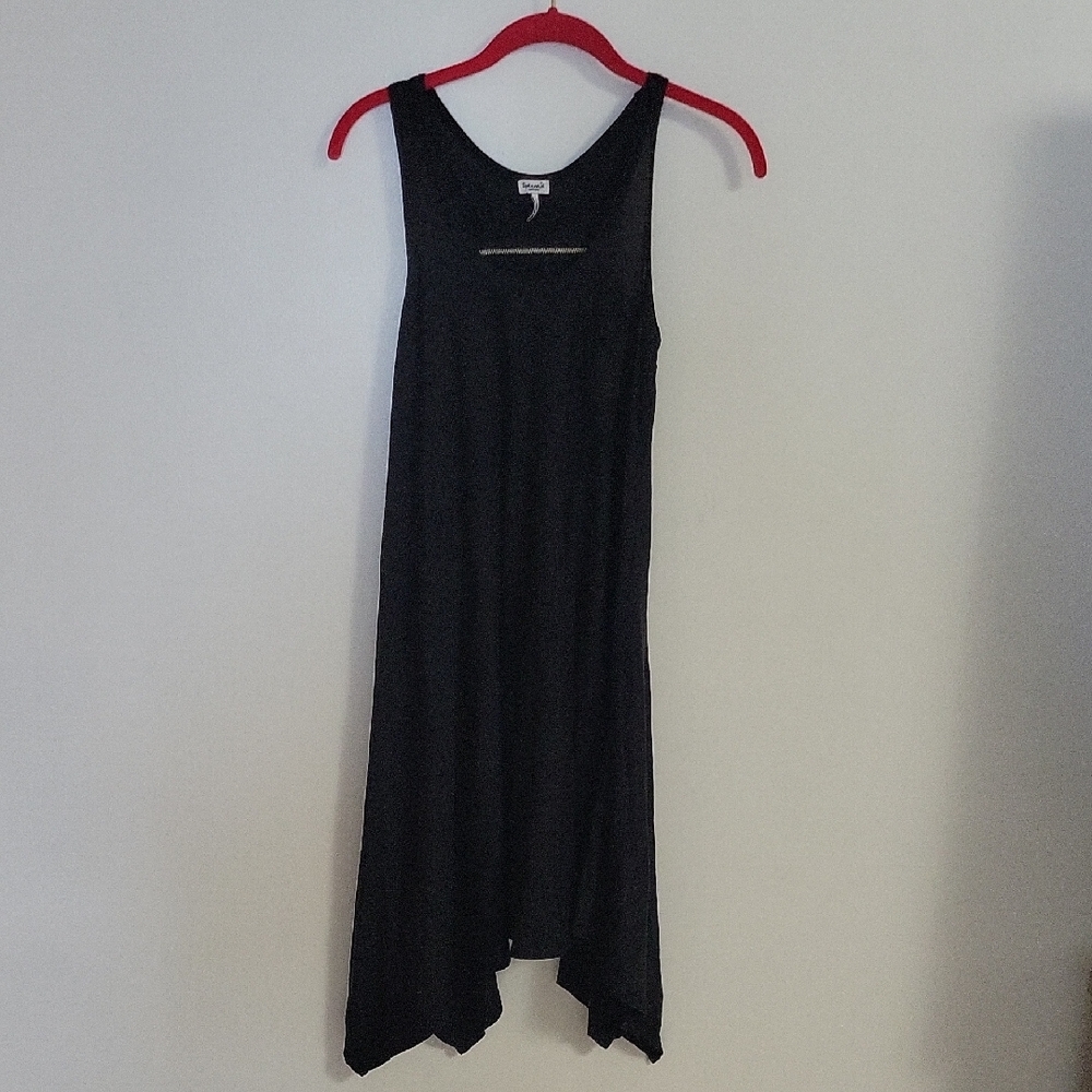 Splendid Midnight Sleeveless Asymmetrical Dress Supima Cotton Medium EUC